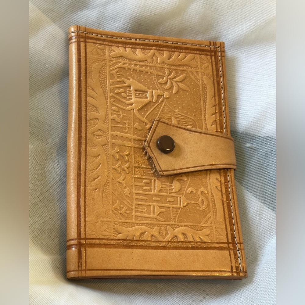 Embossed Tan Leather Wallet
